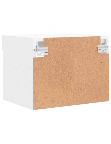 Comodino con Luci LED a Parete Bianco