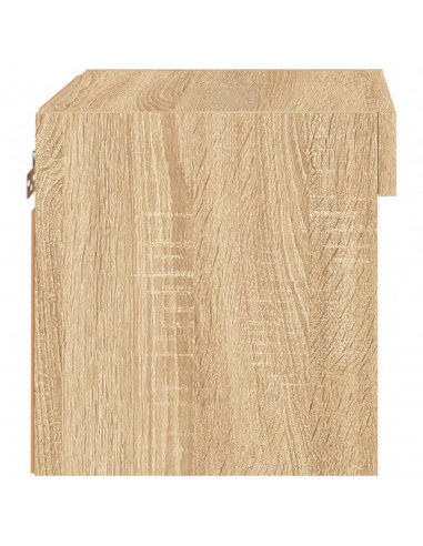 Comodini con Luci LED a Parete 2pz Rovere Sonoma