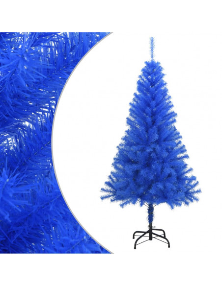 Albero di Natale Artificiale con Base Blu 120 cm PVC