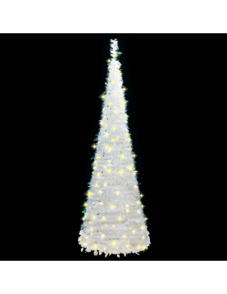 Albero di Natale Artificiale Pop-up con 50 LED Bianco 120 cm