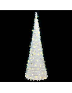 Albero di Natale Artificiale Pop-up con 100 LED Bianco 150 cm 2