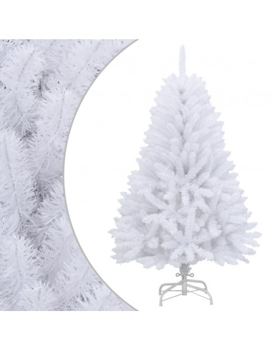 Albero di Natale Artificiale Incernierato con Base Bianco 120cm