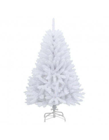 Albero di Natale Artificiale Incernierato con Base Bianco 120cm