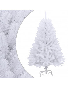 Albero di Natale Artificiale Incernierato con Base Bianco 150cm 2