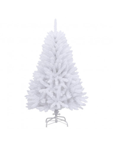 Albero di Natale Artificiale Incernierato con Base Bianco 150cm