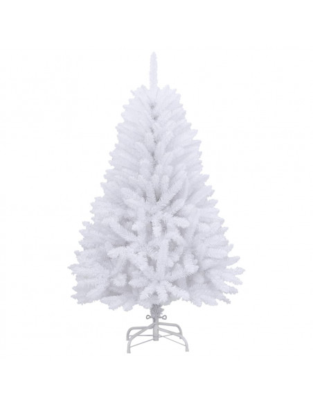 Albero di Natale Artificiale Incernierato con Base Bianco 150cm