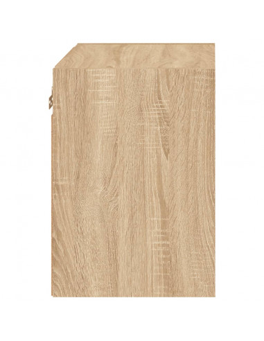 Comodini con Luci LED a Parete 2pz Rovere Sonoma