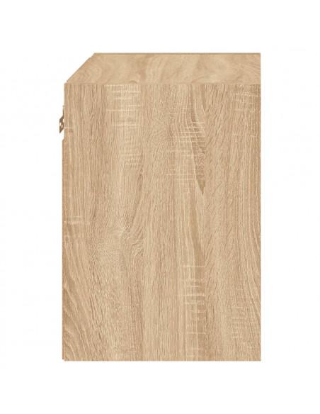 Comodini con Luci LED a Parete 2pz Rovere Sonoma