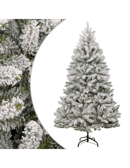 Albero Natale Artificiale Incernierato con Neve Fioccata 180 cm
