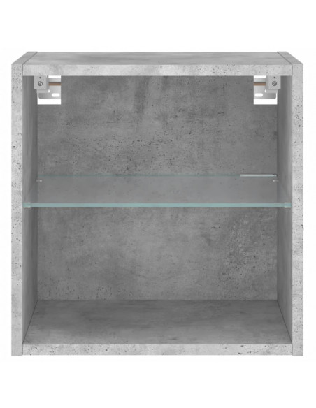 Comodini con Luci LED a Parete 2pz Grigio Cemento