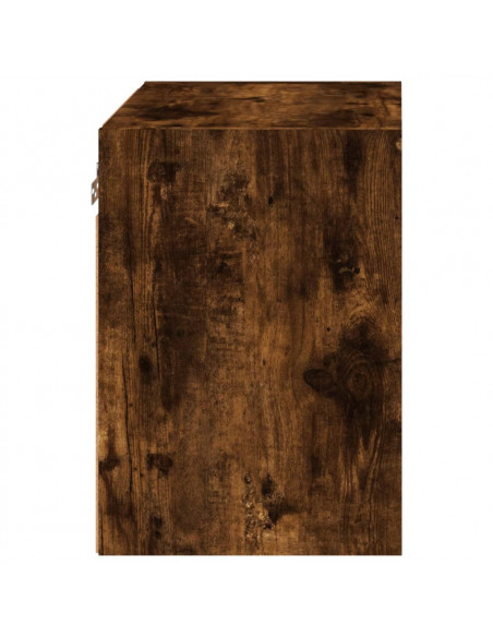 Comodini con Luci LED a Parete 2pz Rovere Fumo