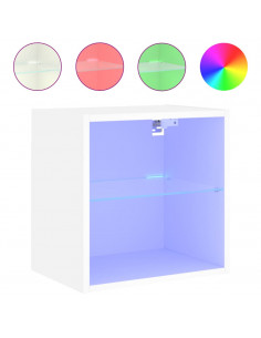 Comodini con Luci LED a Parete 2pz Bianchi 2