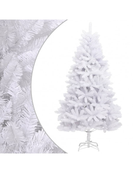 Albero di Natale Artificiale Incernierato con Base Bianco 240cm