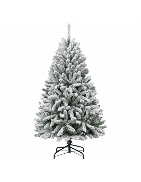 Albero Natale Artificiale Incernierato con Neve Fioccata 120 cm