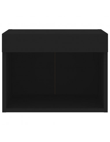 Comodini con Luci LED a Parete 2pz Neri