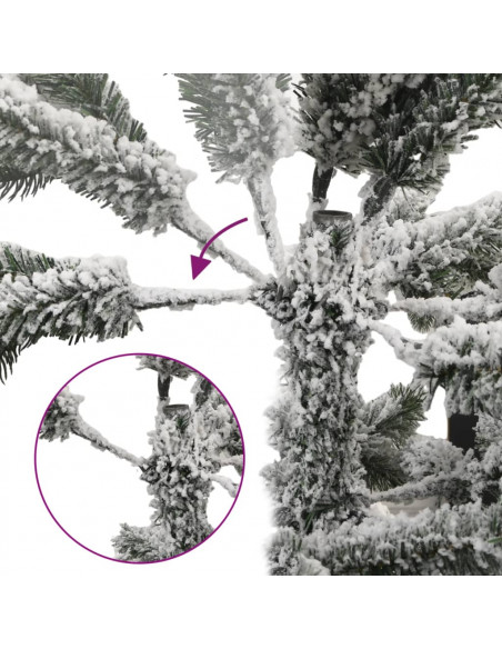 Albero Natale Artificiale Incernierato con Neve Fioccata 120 cm