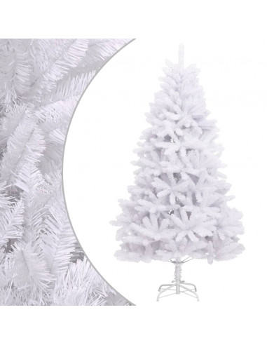 Albero di Natale Artificiale Incernierato con Base Bianco 180cm