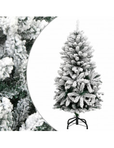 Albero Natale Artificiale Incernierato con Neve Fioccata 150 cm 2