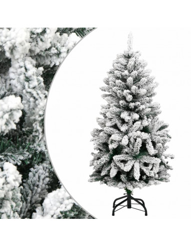 Albero Natale Artificiale Incernierato con Neve Fioccata 150 cm