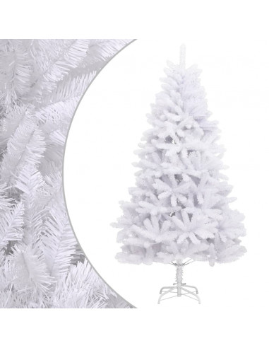 Albero di Natale Artificiale Incernierato con Base Bianco 210cm
