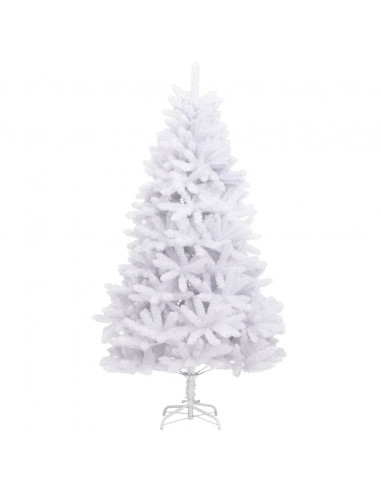 Albero di Natale Artificiale Incernierato con Base Bianco 210cm