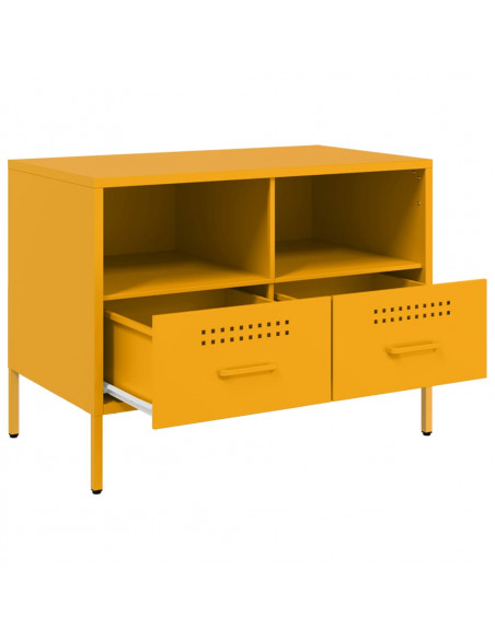 Comodini 2pz Giallo Senape 68x39x50,5cm Acciaio Laminato Freddo