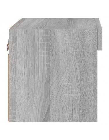 Comodini con Luci LED a Parete 2pz Grigio Sonoma