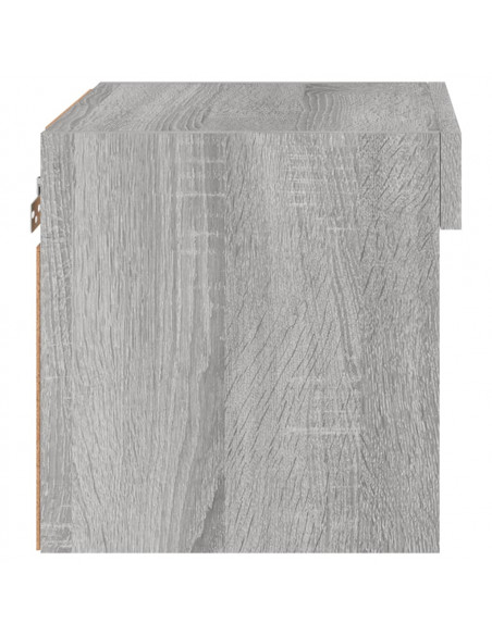Comodini con Luci LED a Parete 2pz Grigio Sonoma