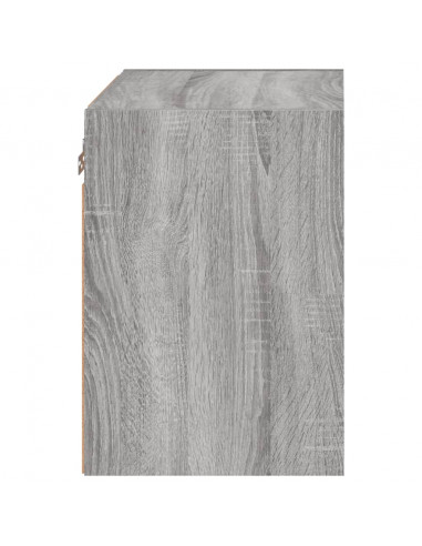 Comodino con Luci LED a Parete Grigio Sonoma