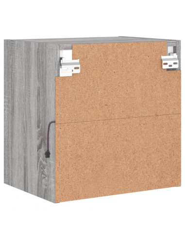 Comodino con Luci LED a Parete Grigio Sonoma