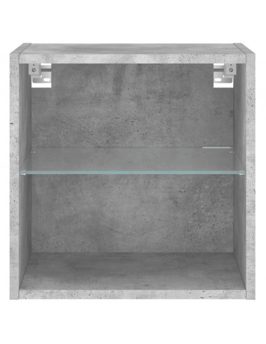 Comodino con Luci LED a Parete Grigio Cemento