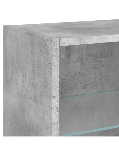 Comodino con Luci LED a Parete Grigio Cemento