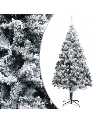 Albero di Natale Artificiale con Neve Fioccata Verde 240 cm PVC
