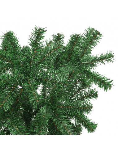 Albero di Natale Artificiale Capovolto con Supporto Verde 150 cm PVC