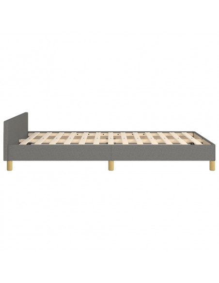 Giroletto con Testiera Grigio Scuro 120x190 cm in Tessuto