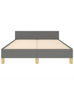 Giroletto con Testiera Grigio Scuro 120x190 cm in Tessuto