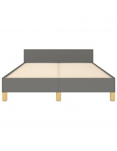 Giroletto con Testiera Grigio Scuro 120x190 cm in Tessuto