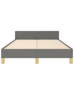 Giroletto con Testiera Grigio Scuro 120x190 cm in Tessuto