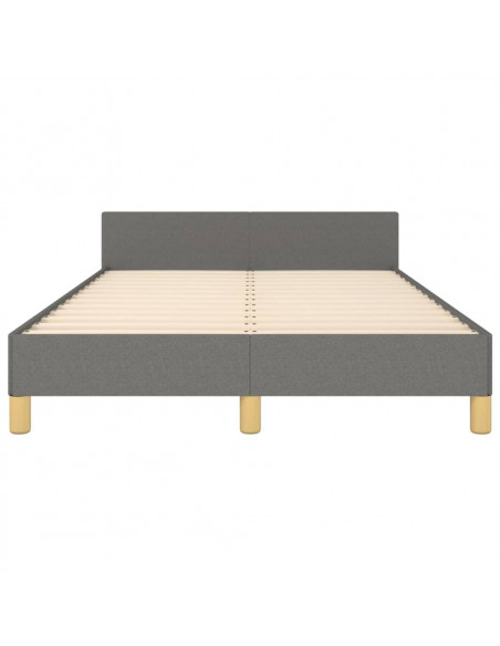 Giroletto con Testiera Grigio Scuro 120x190 cm in Tessuto