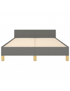 Giroletto con Testiera Grigio Scuro 120x190 cm in Tessuto