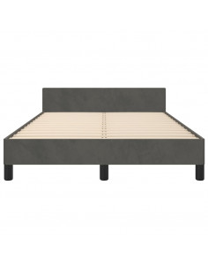 Giroletto con Testiera Grigio Scuro 120x190 cm in Velluto