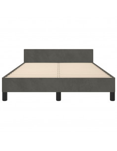 Giroletto con Testiera Grigio Scuro 120x190 cm in Velluto