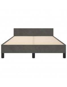 Giroletto con Testiera Grigio Scuro 120x190 cm in Velluto