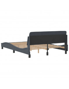 Giroletto con Testiera Grigio Scuro 120x200 cm in Velluto