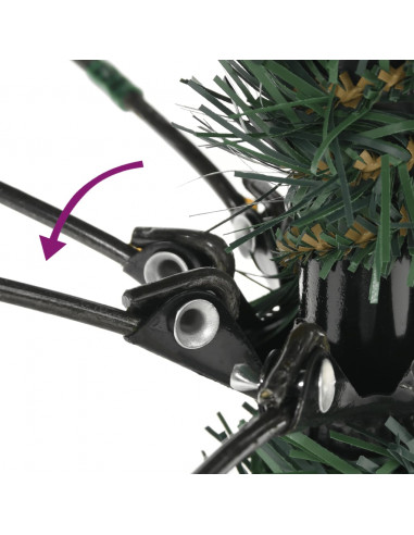 Albero di Natale Artificiale con Base Verde 120 cm PVC