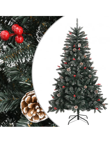 Albero di Natale Artificiale con Base Verde 120 cm PVC