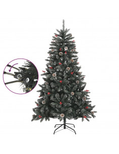 Albero di Natale Artificiale con Base Verde 120 cm PVC 2