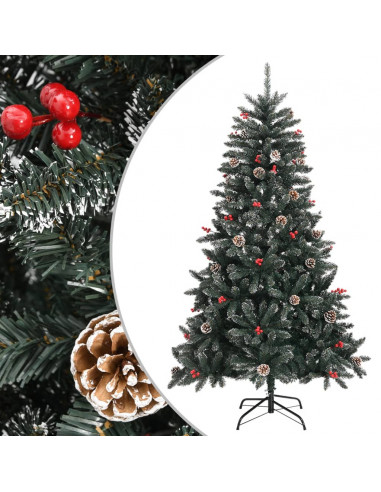 Albero di Natale Artificiale con Base Verde 150 cm PVC