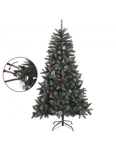 Albero di Natale Artificiale con Base Verde 150 cm PVC
