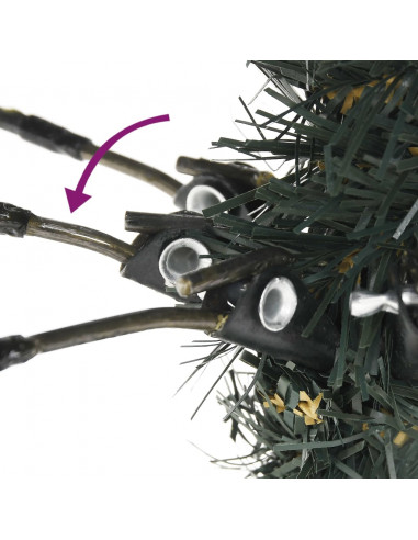 Albero di Natale Artificiale con Base Verde 150 cm PVC